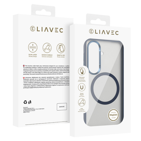 Liavec Soft Case Metal Frame do Samsung Galaxy S26 niebieski