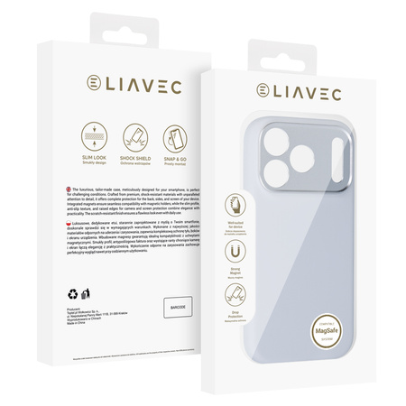 Liavec Silk Shield Case with Metal Camera Frame do Iphone 18 Pro/17 Pro szary