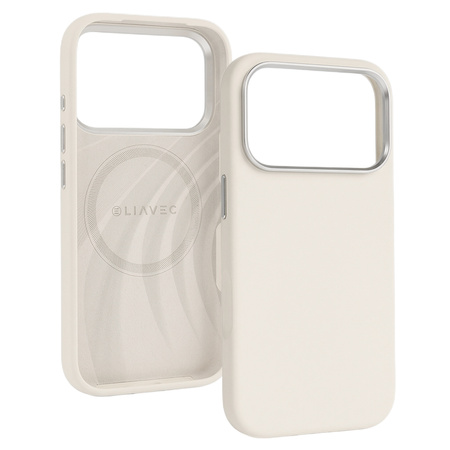 Liavec Silky Case with Metal Camera Frame do Iphone 17 Pro beżowy