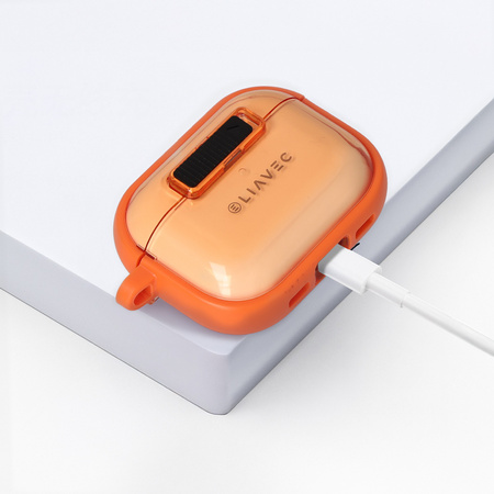 Liavec SlideLock Case do Apple AirPods Pro 3 przezroczysto-pomarańczowy