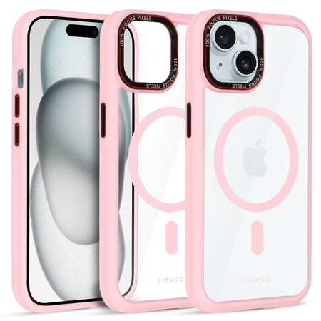 Liavec Hybrid Magsafe Clear Case do Iphone 15 jasnoróżowy